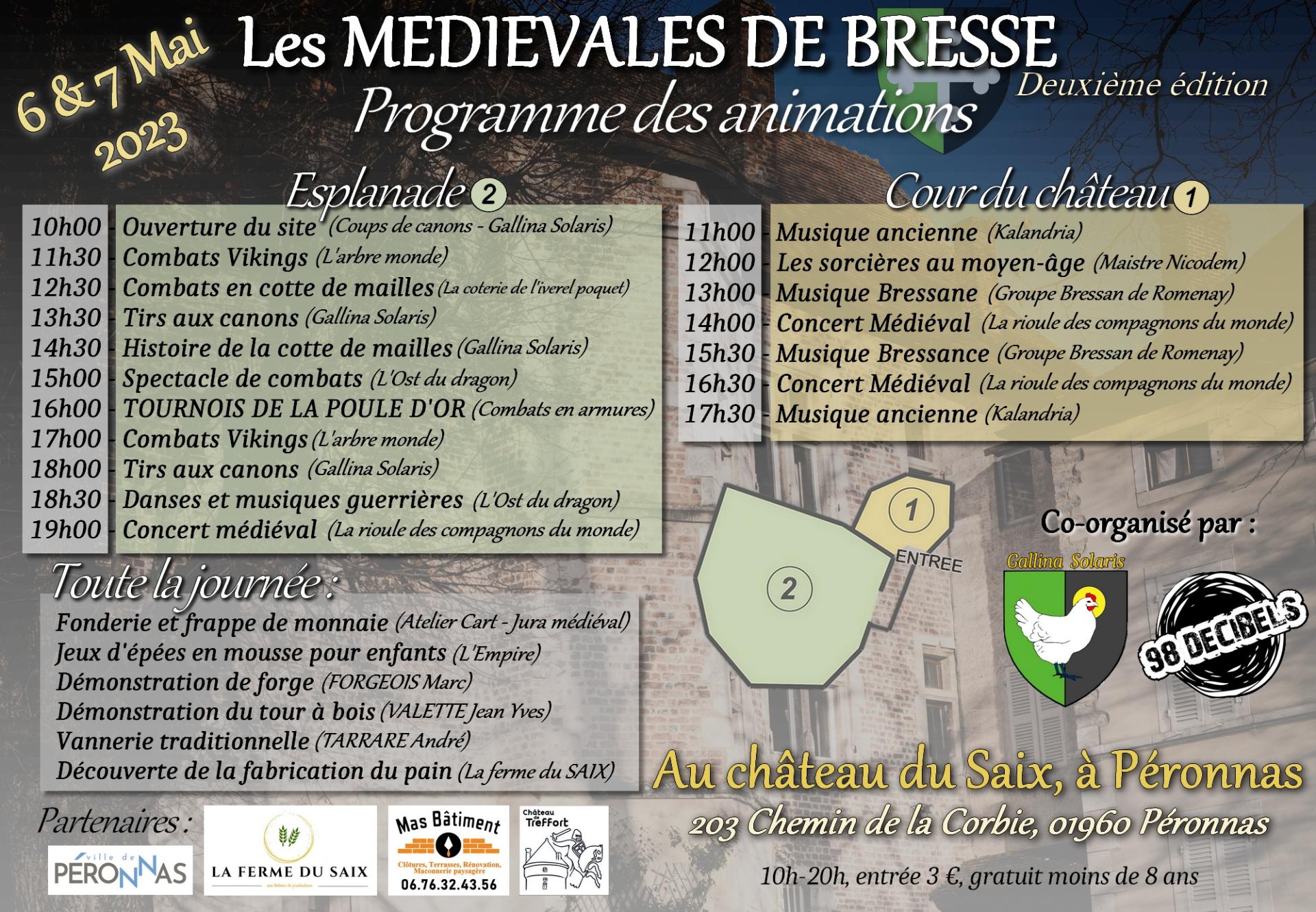 Programme Médiévales de Bresse 2023